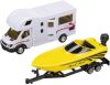 Camper speelgoed model met speedboat 1:48 van Happy people