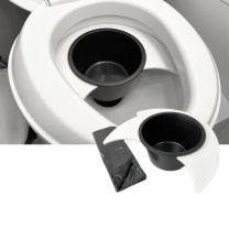 Flexaport toilet inzet pot wit set incl. 100 zakjes Voor Thetford C260 serie met spoelknop links