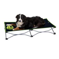 Hondenbed/hondenbank, opvouwbaar 122x62 cm, zwart-limoen 
