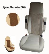 Badstof stoelhoezen set voor Hymer Mercedes 2018 - heden aguti stoelen mokka beige